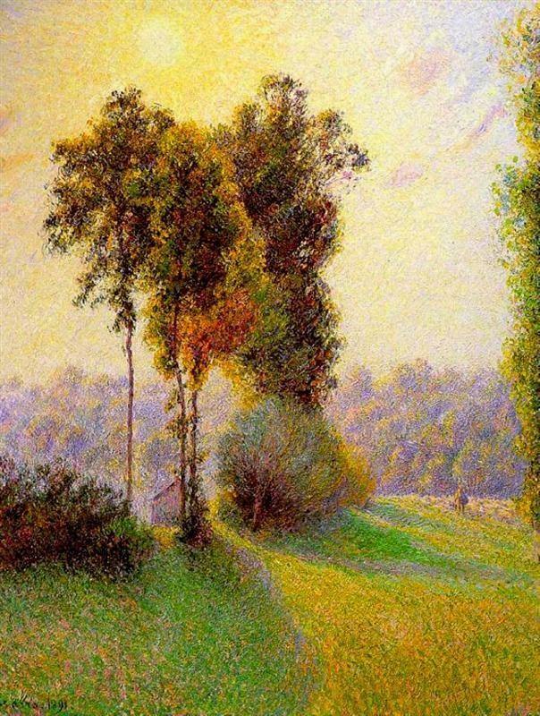 pintura Atardecer En San Carlos, Eragny - Camille Pissarro