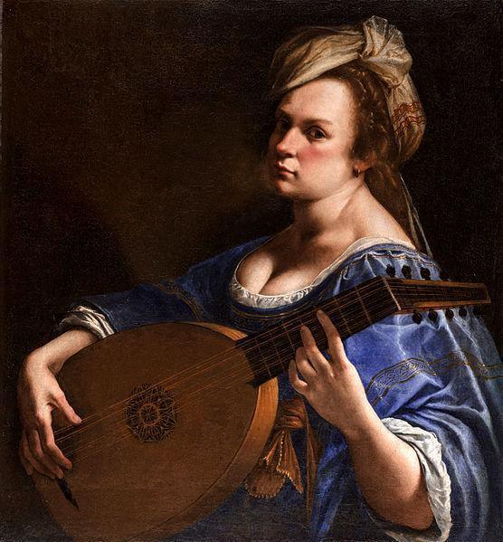 pintura Autorretrato - Artemisia Gentileschi