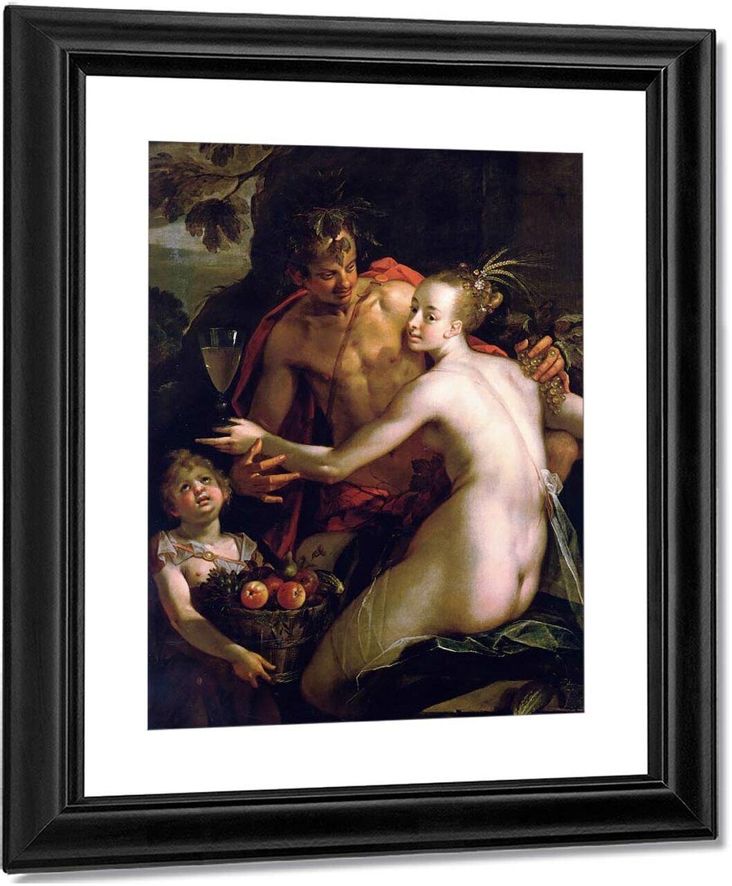pintura Baco ceres y cupido - Hans von Aachen