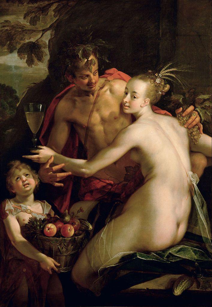 pintura Baco ceres y cupido - Hans von Aachen