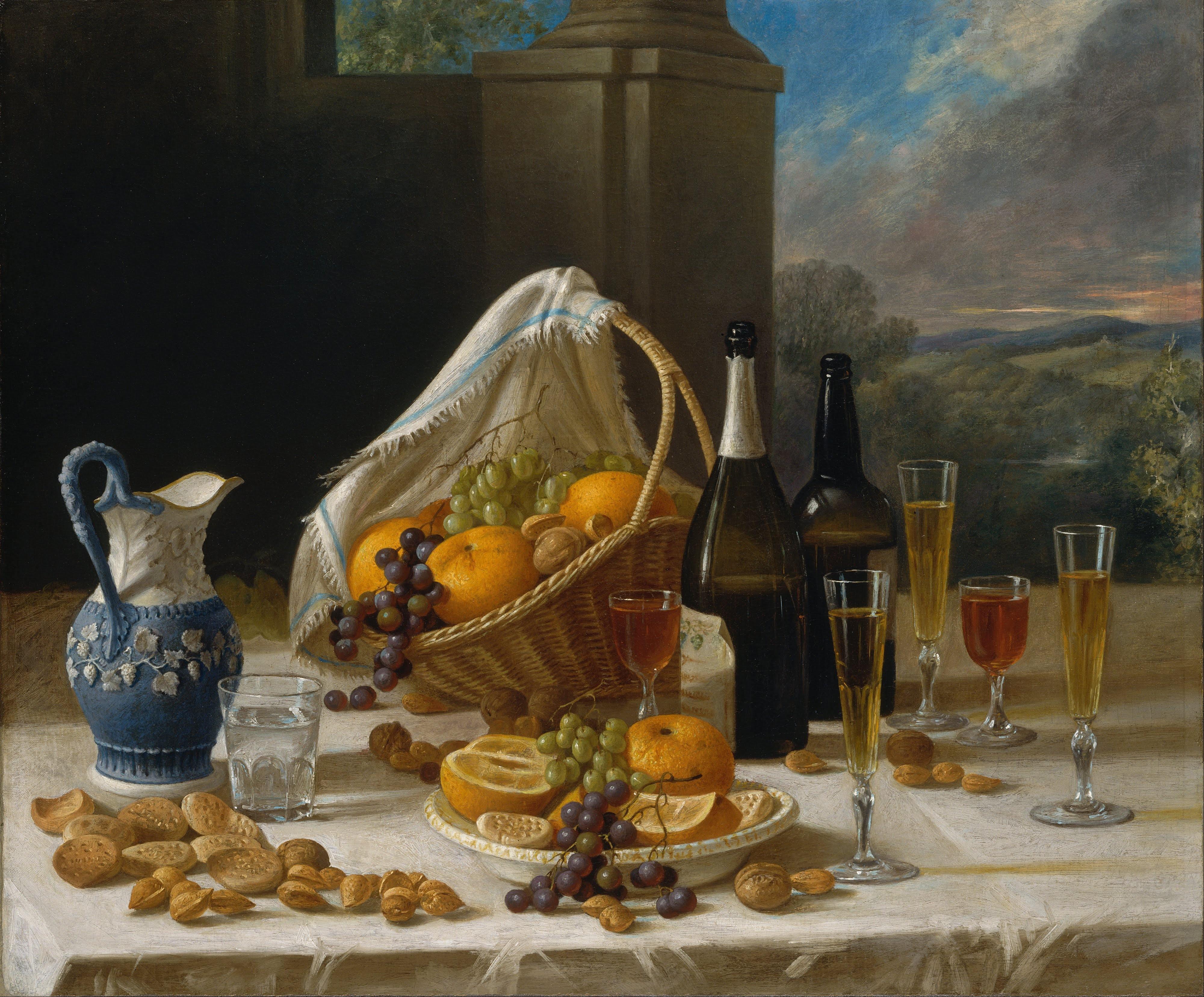 pintura Bodegón Almuerzo - John F. Francis