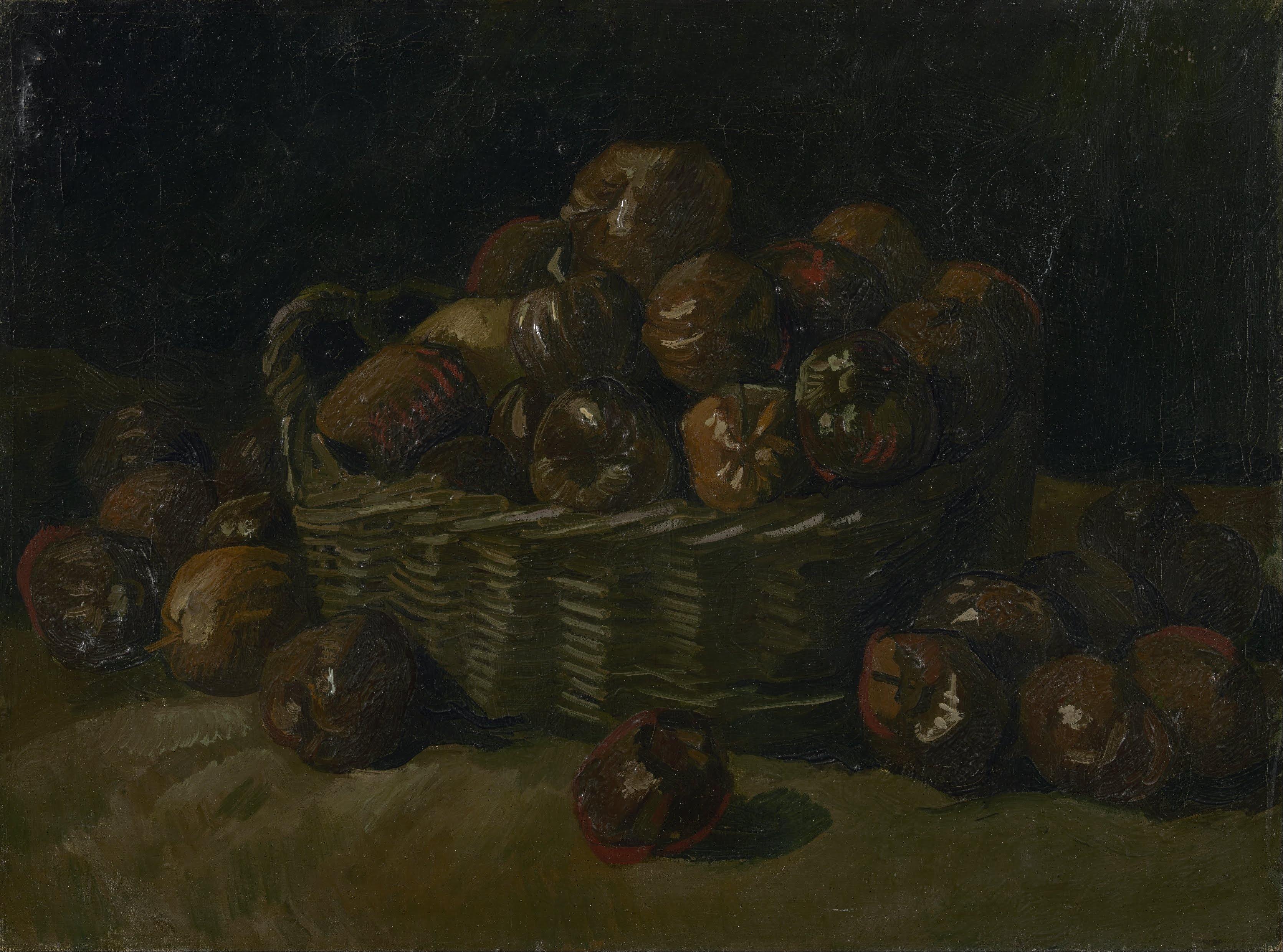 pintura Bodegón Con Cesta De Manzanas - Vincent Van Gogh