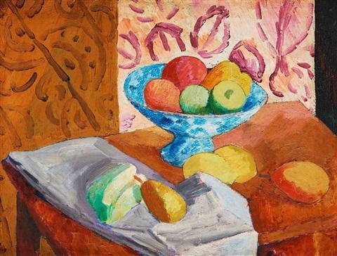 pintura Bodegón Con Frutas - Isaac Grunewald