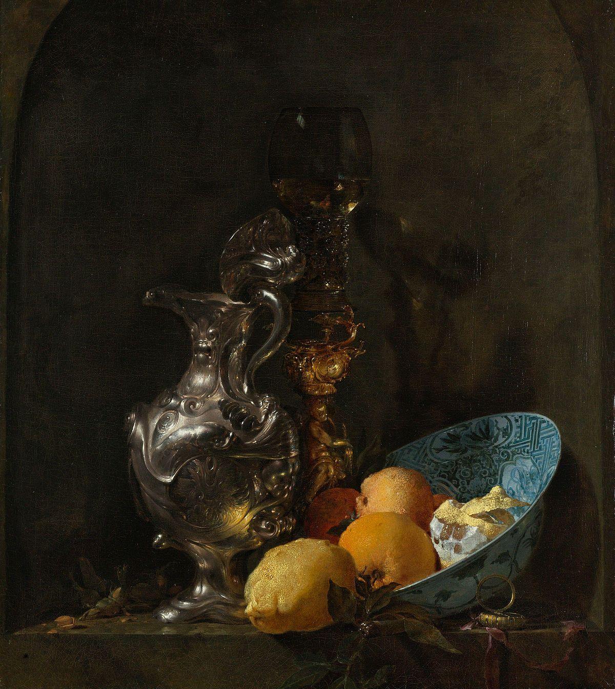 pintura Bodegón Con Jarra De Plata - Willem Kalf