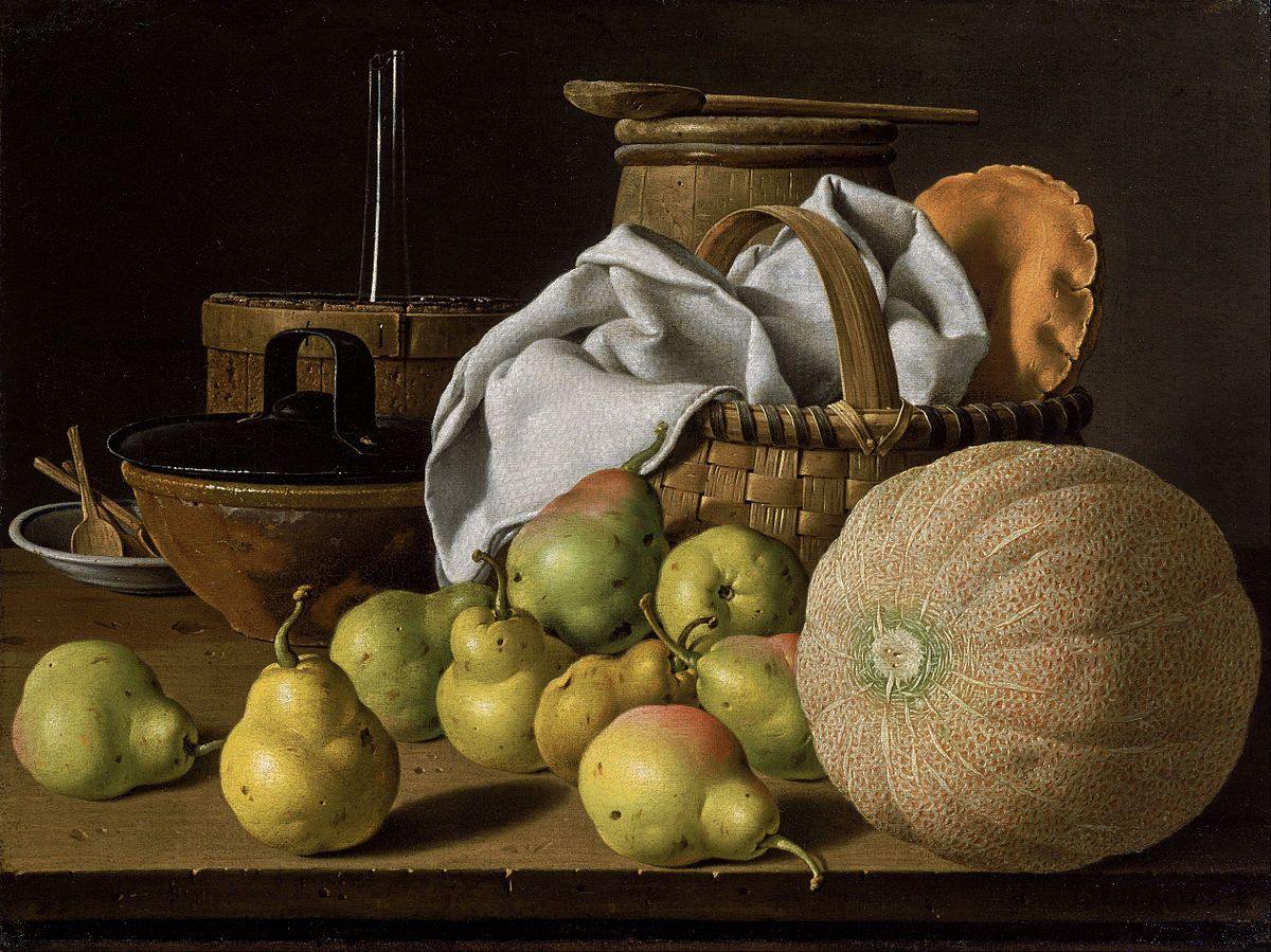 pintura Bodegón Con Melón Y Peras - Luis Egidio Meléndez