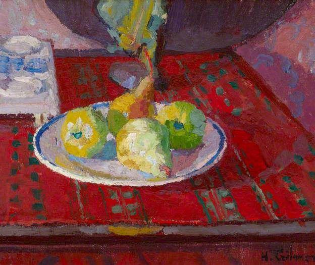 pintura Bodegón Con Peras En Un Plato - Harold Gilman