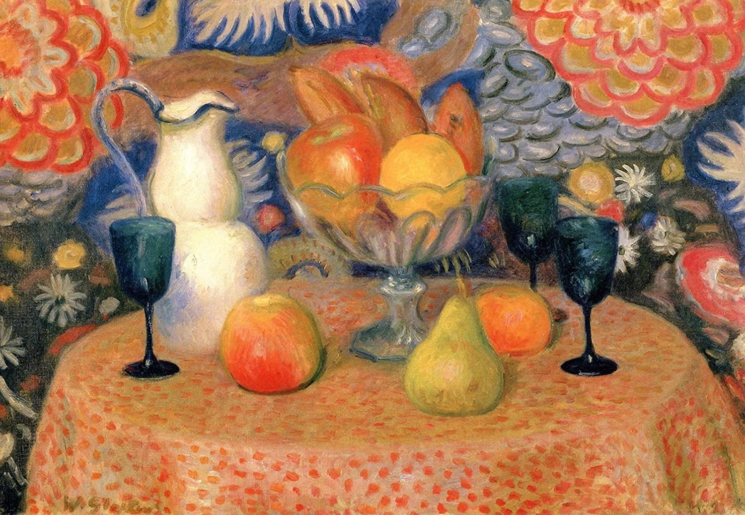 pintura Bodegón Con Tres Vasos - William Glackens