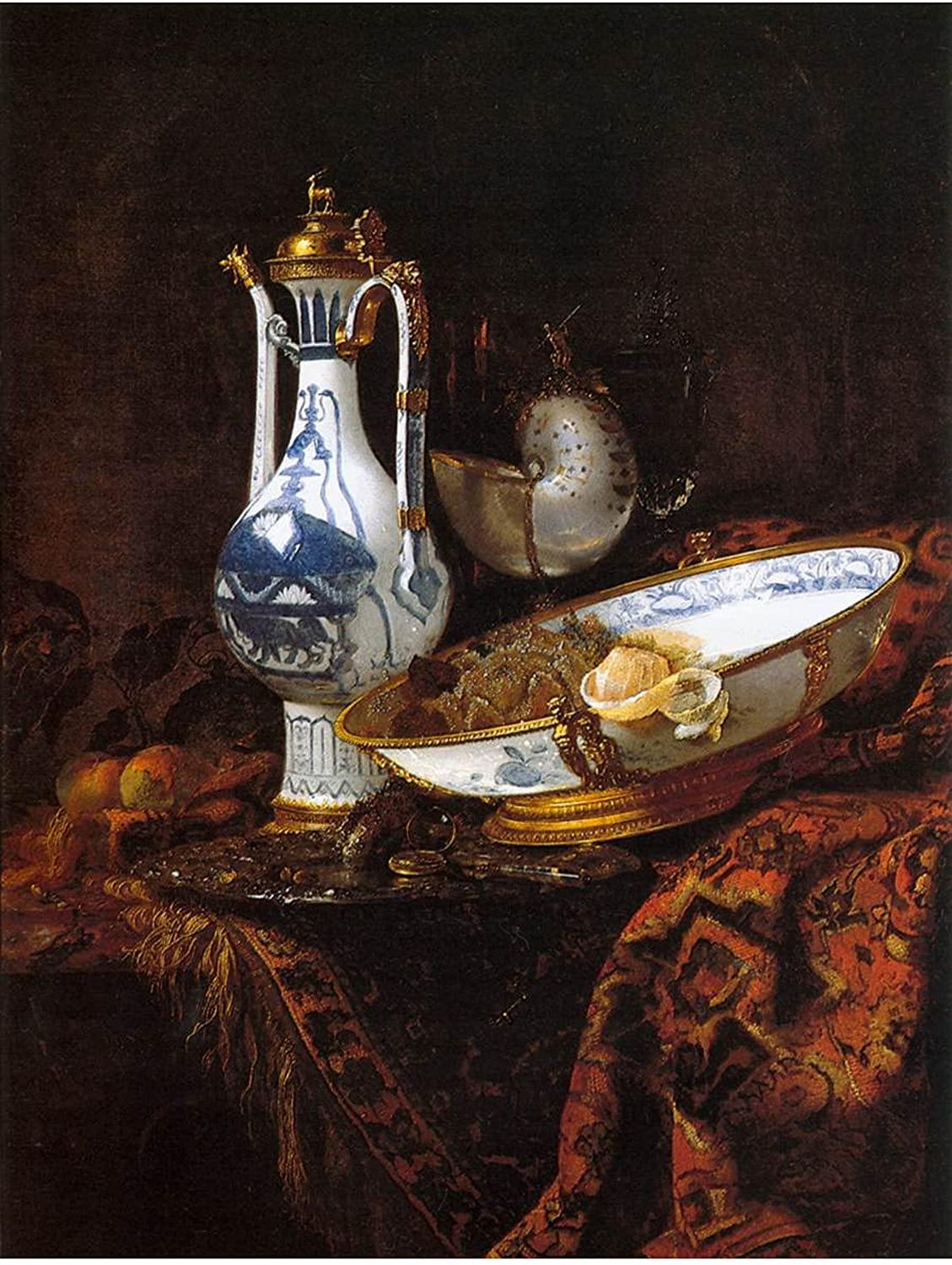 pintura Bodegón Con Un Aquamanile, Fruta Y Una Taza De Nautilus - Willem Kalf