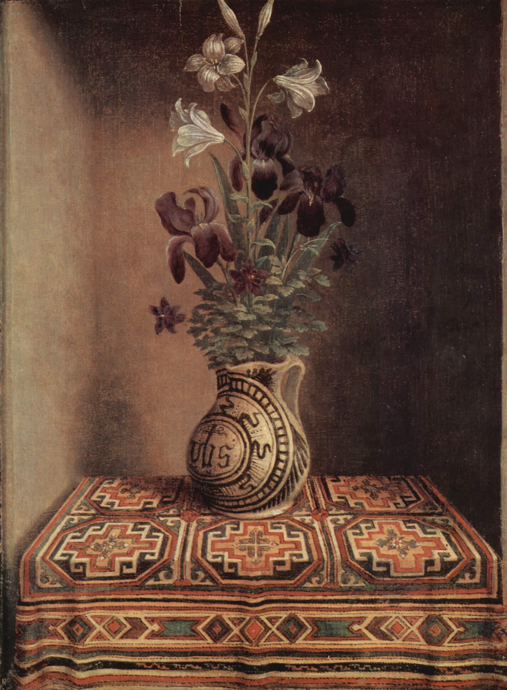 pintura Bodegón Con Una Jarra Con Flores - Hans Memling