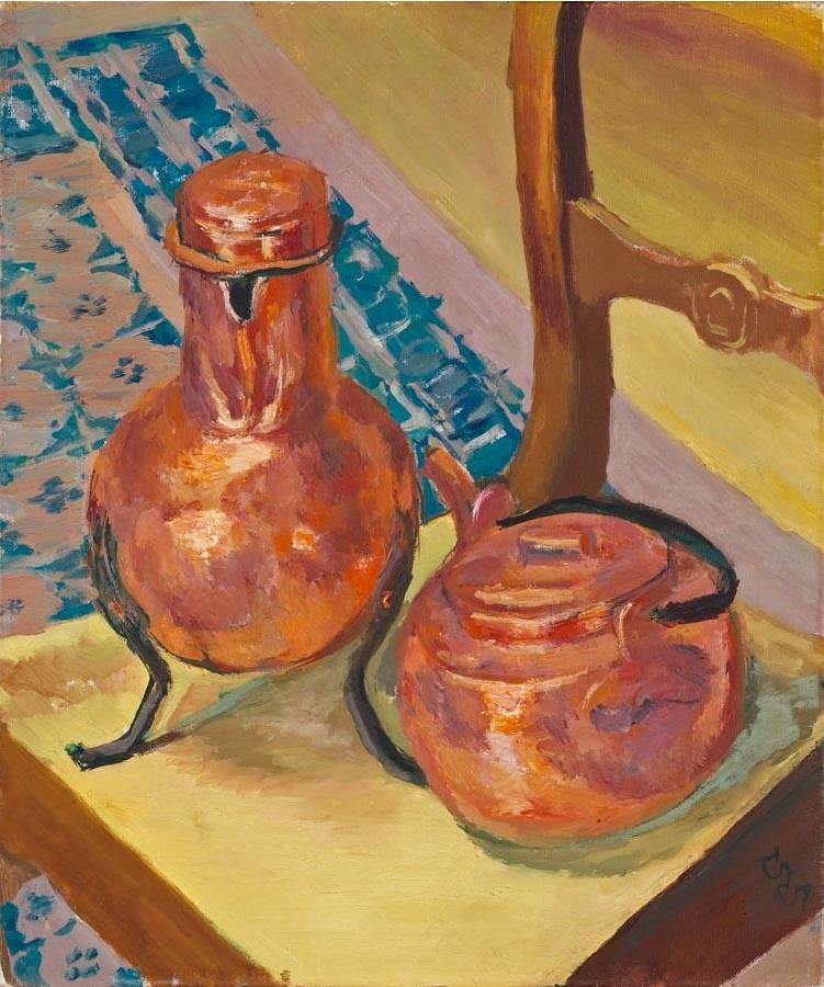 pintura Bodegón De Cobre En Una Silla - Giovanni Giacometti