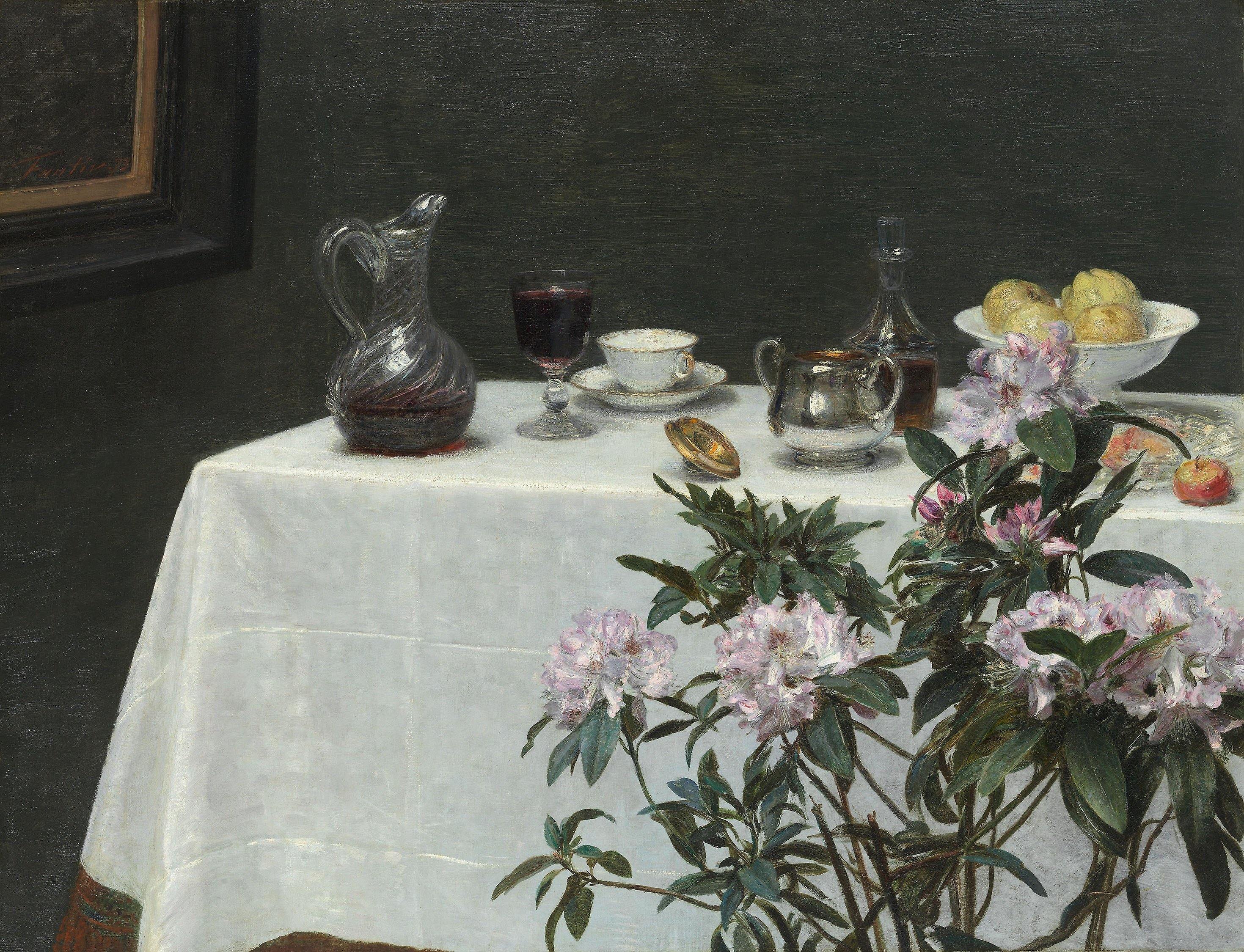 pintura Bodegón Esquina De Una Mesa - Henri Fantin-Latour