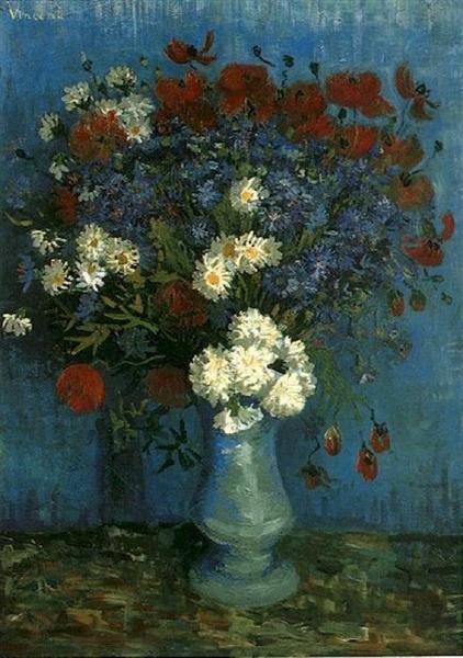 pintura Bodegón, Florero Con Acianos Y Amapolas - Vincent Van Gogh