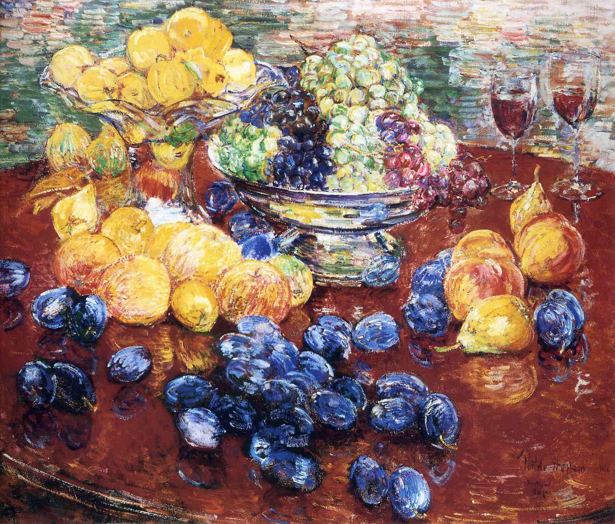 pintura Bodegón Frutas - Childe Hassam