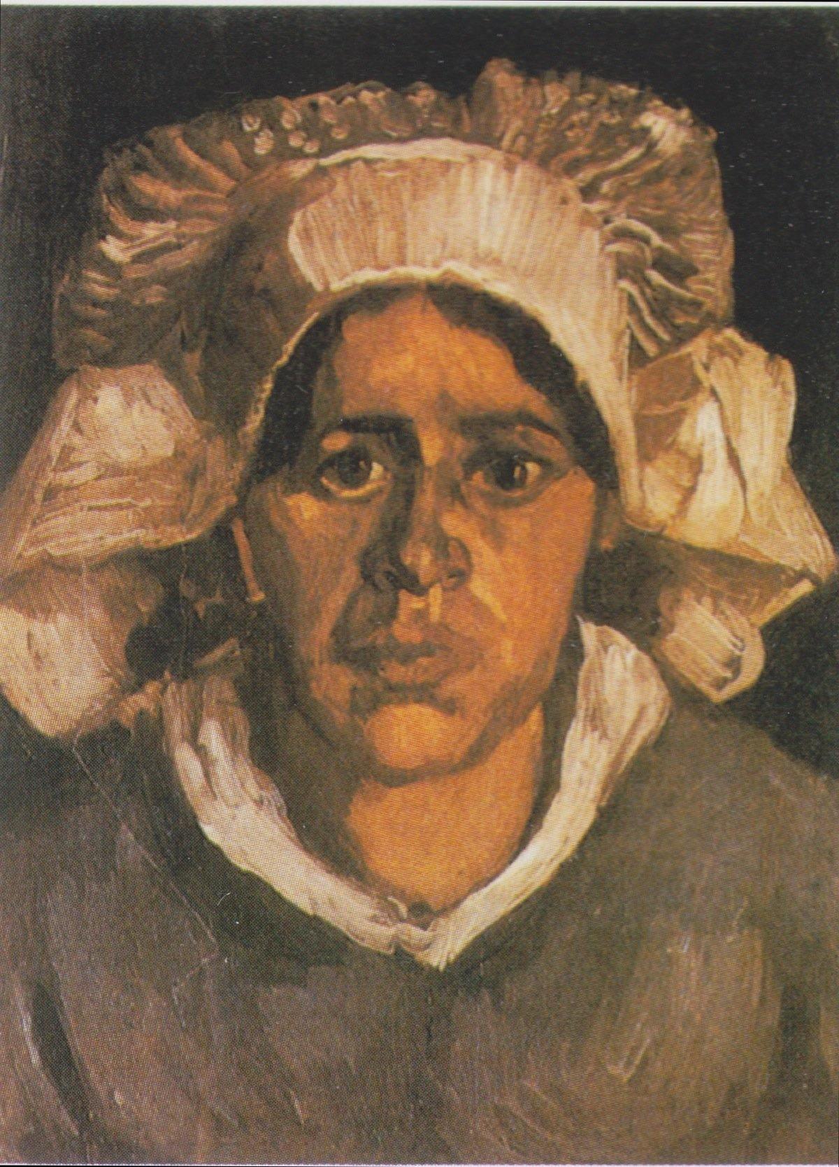 pintura Cabeza De Una Mujer Campesina Con Capucha Blanca - Vincent Van Gogh
