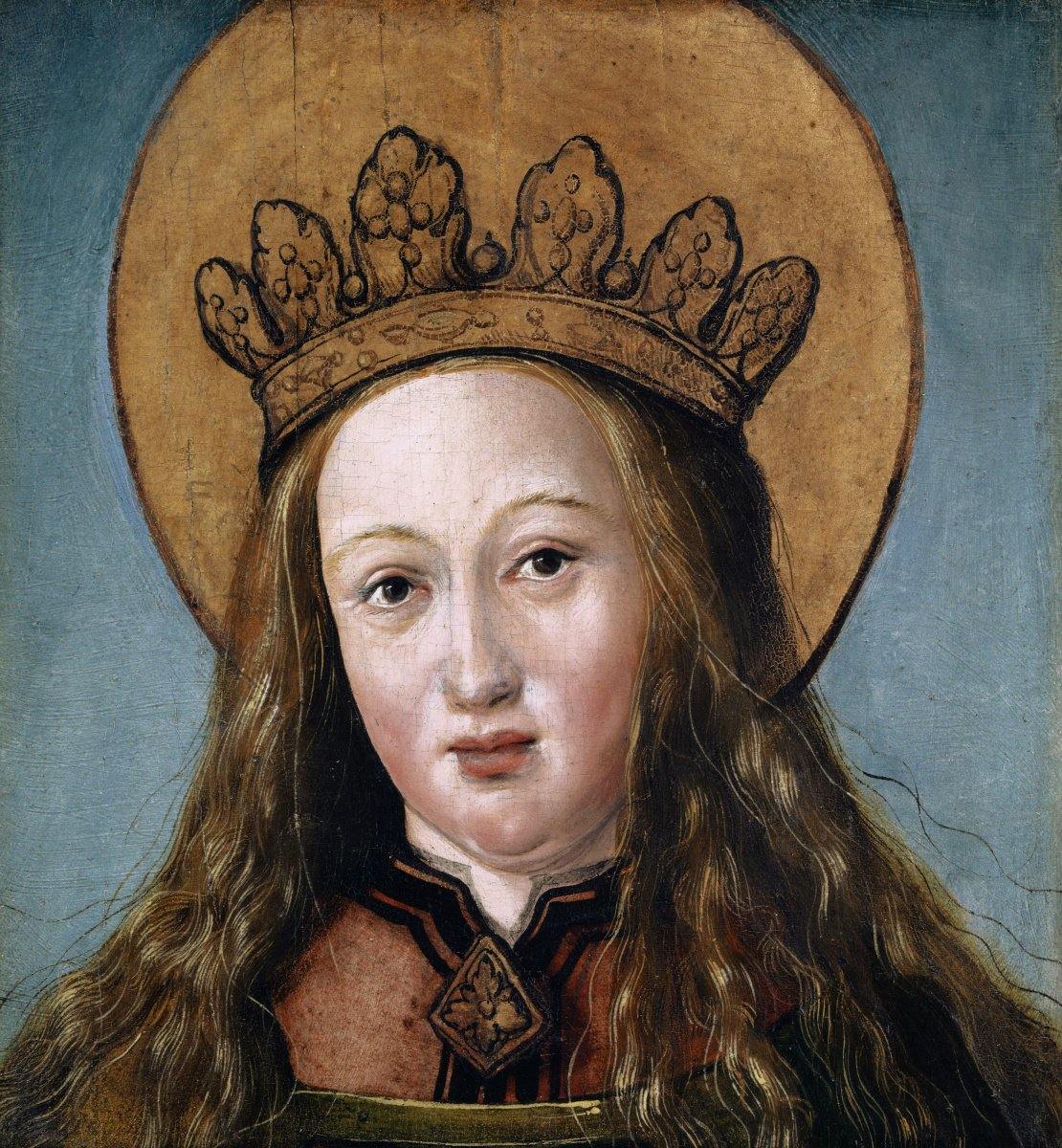 pintura Cabeza De Una Mujer Santa - Hans Holbein El Joven