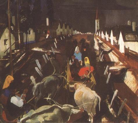 pintura Calle En Un Pueblo Pequeño - Aba