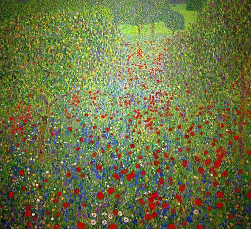pintura Campo De Amapolas - Gustav Klimt