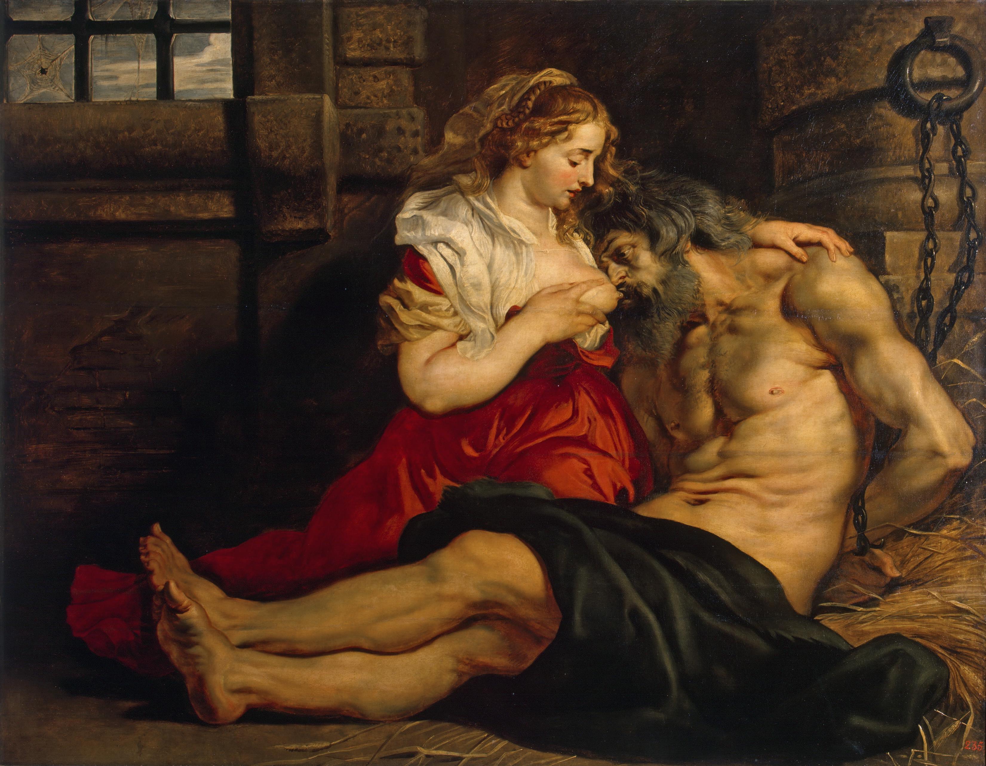 pintura Caridad Romana - Peter Paul Rubens