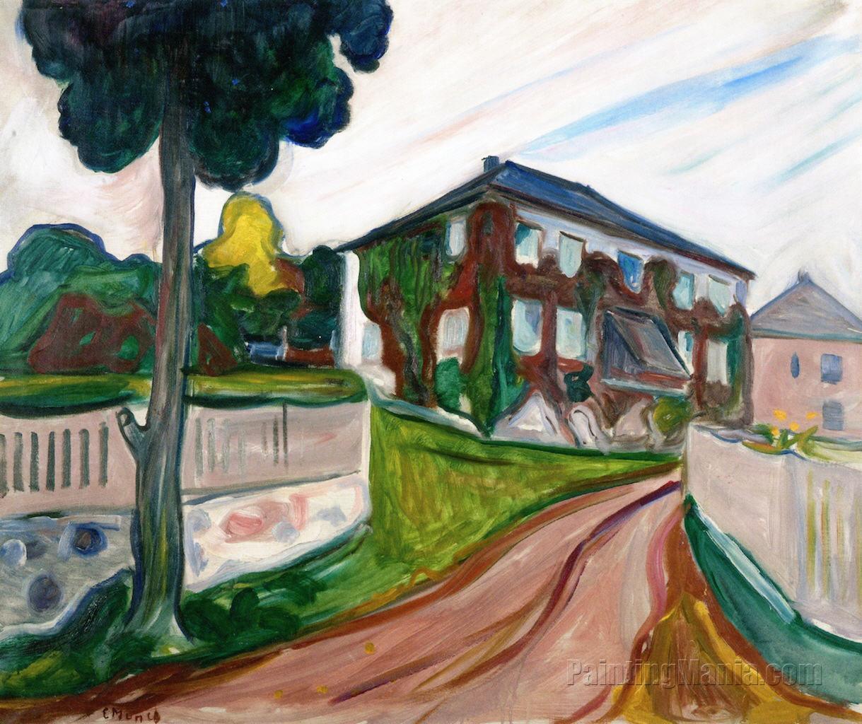 pintura Casa Con Enredadera Roja De Virginia - Edvard Munch
