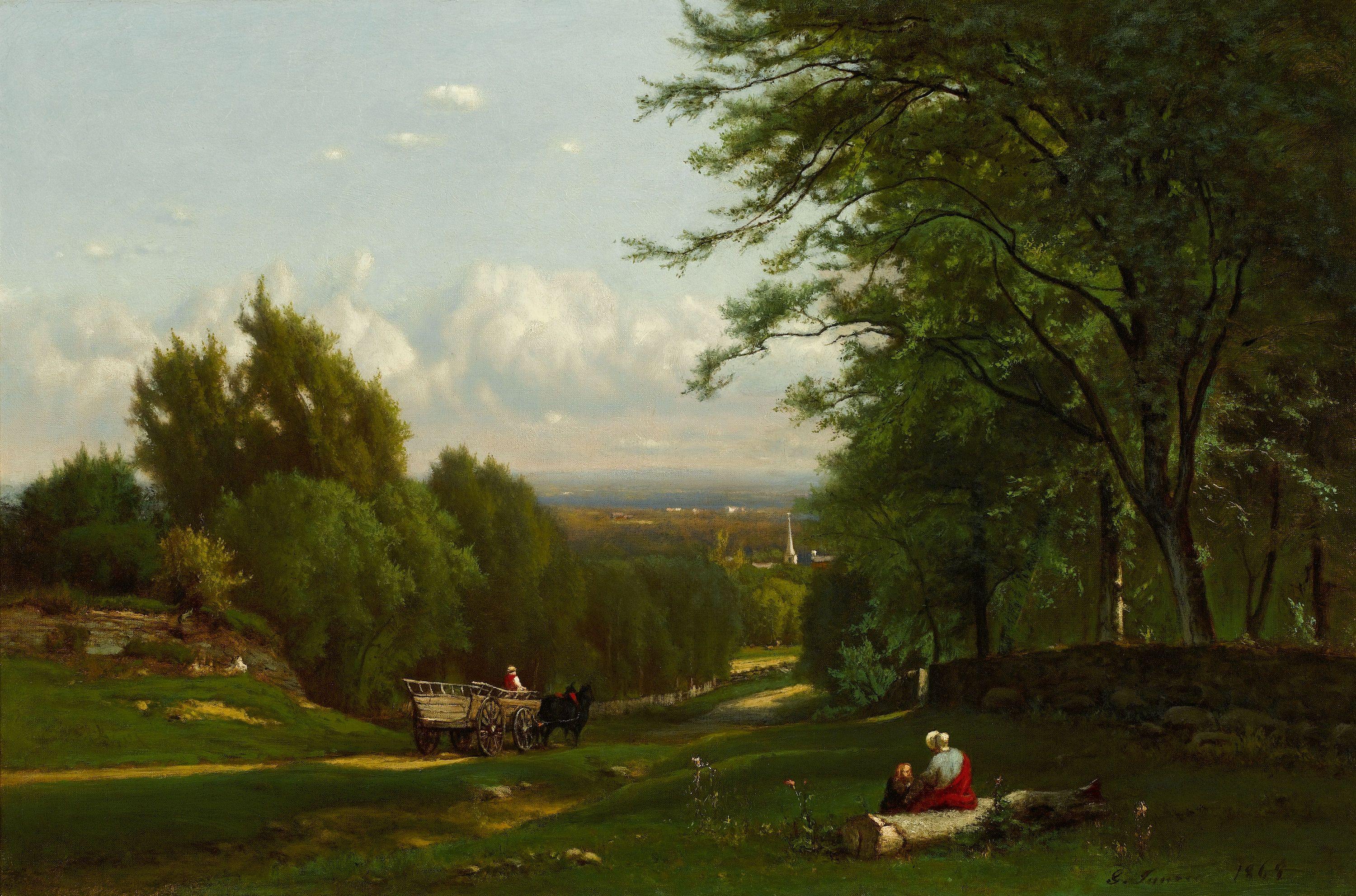 pintura Cerca De Leeds Nueva York - George Inness