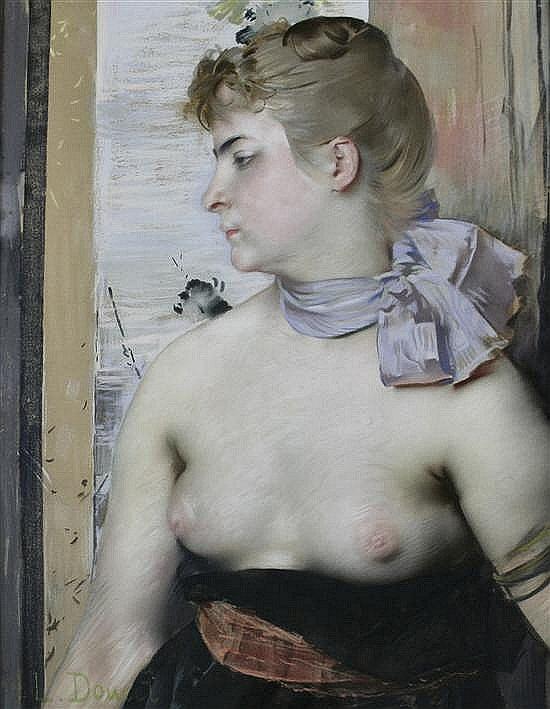 pintura Chica Joven Con Cinta - Henri Lucien Doucet