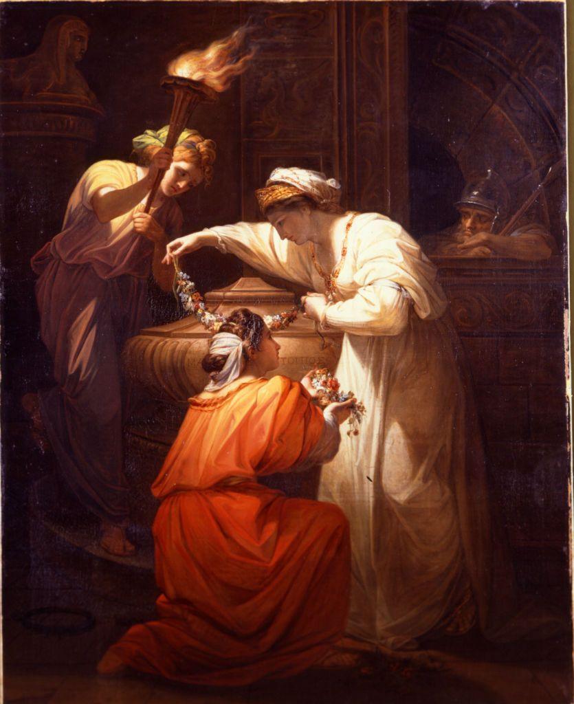 Cleopatra decorando la tomba di Marco Antonio