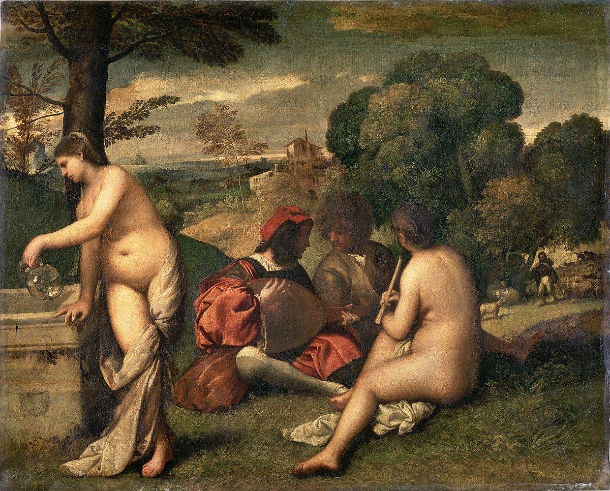 pintura Concierto Pastoral - Giorgione
