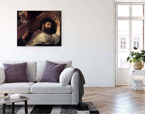 pintura Cristo Cargando la Cruz - Tiziano