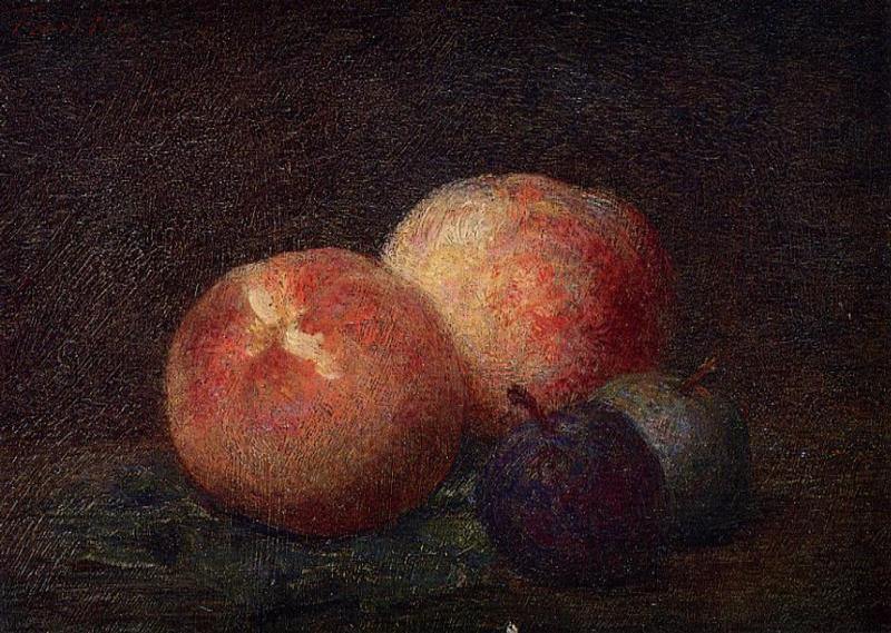 pintura Dos Duraznos Y Dos Ciruelas - Henri Fantin-Latour