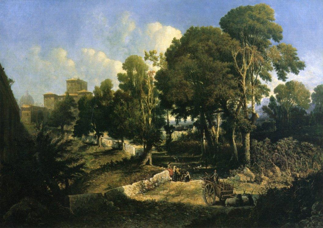 pintura Efecto Cerca Del Mediodía A Lo Largo De La Vía Apia - George Loring Brown