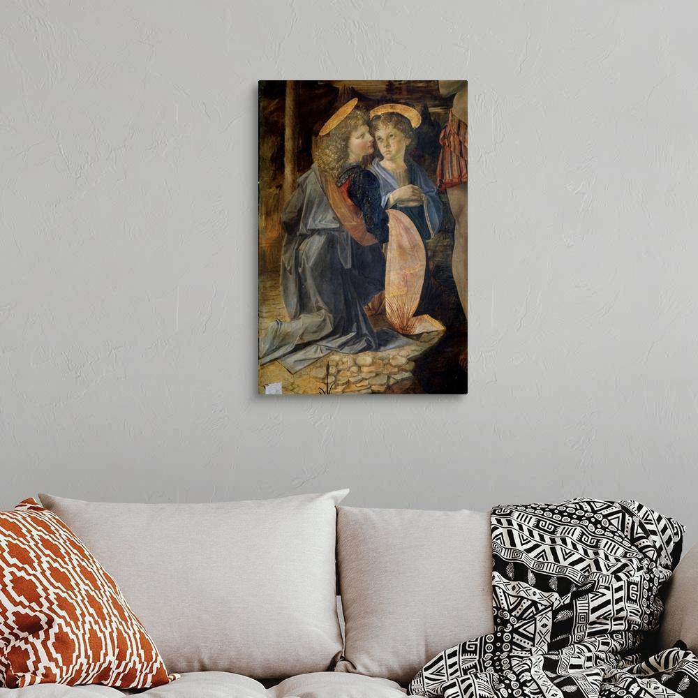 pintura El Bautismo de Cristo - Andrea del Verrocchio