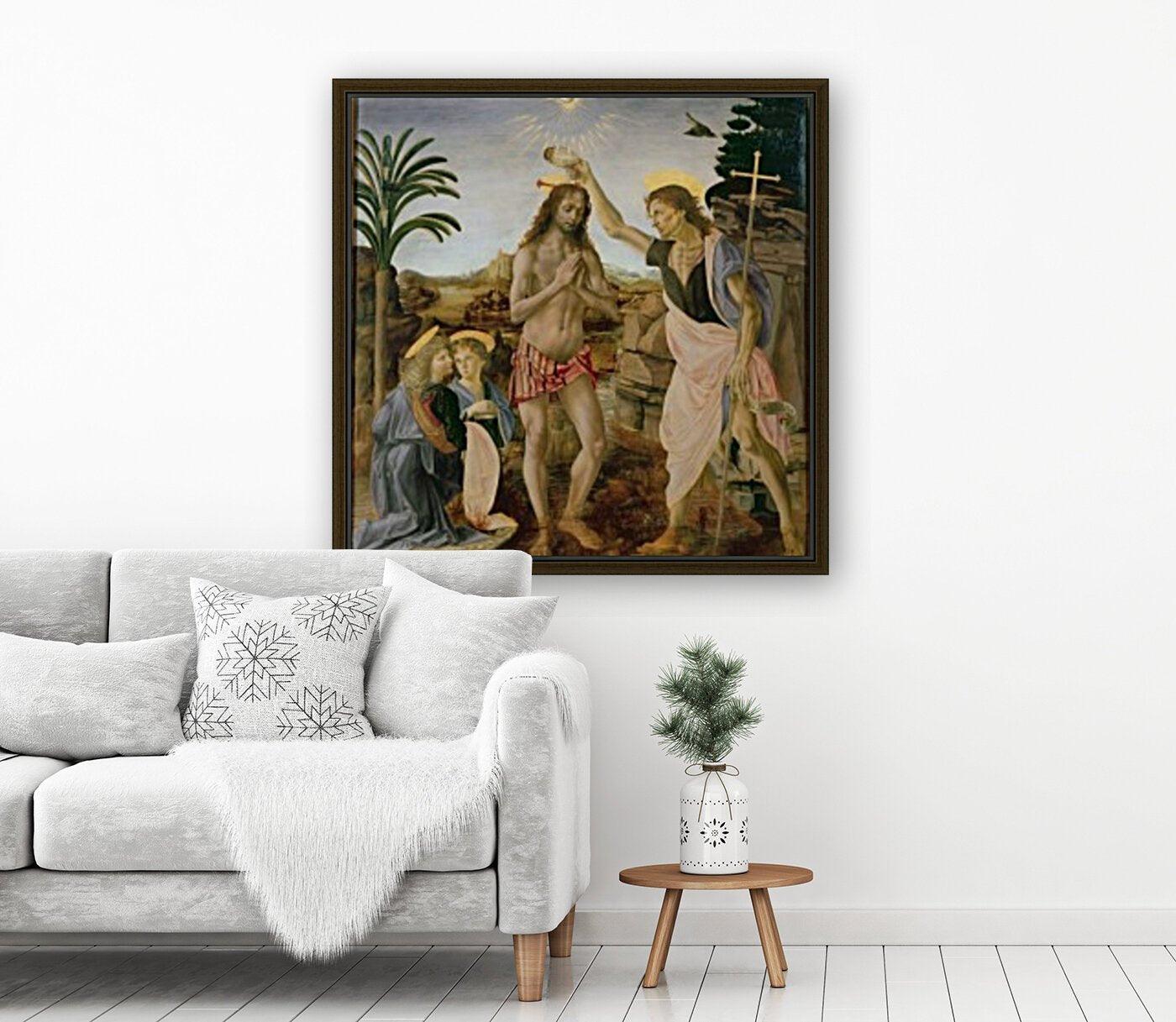 pintura El Bautismo de Cristo - Andrea del Verrocchio