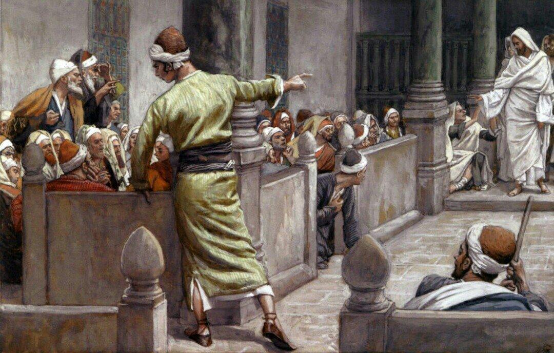 pintura El Ciego Curado Cuenta Su Historia A Los Judíos - James Tissot
