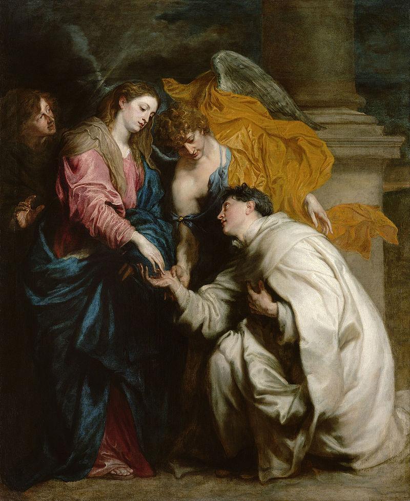 pintura El Compromiso Místico Del Beato José Hermann Con La Virgen María - Anthony Van Dyck
