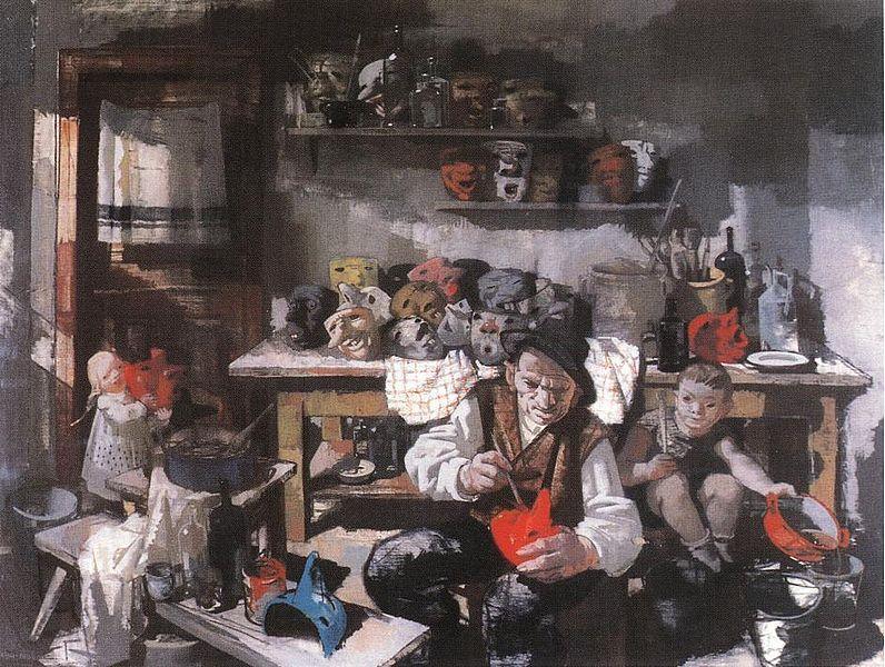 pintura El Fabricante De Máscaras 1941 - Aba