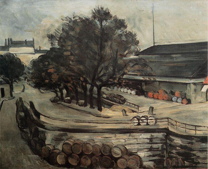 pintura El Halle Aux Vins Visto Desde La Rue De Jussieu - Paul Cezanne