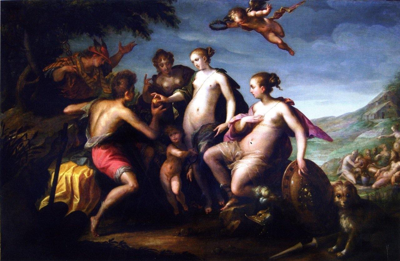 pintura El Juicio De París b - Hans von Aachen
