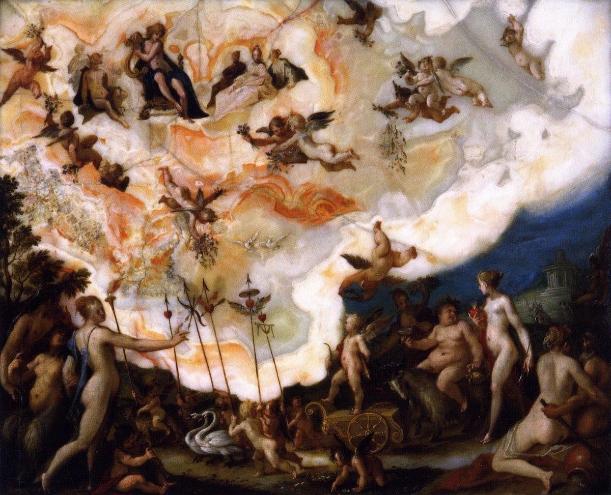 pintura El Triunfo De Cupido Y Baco - Hans von Aachen