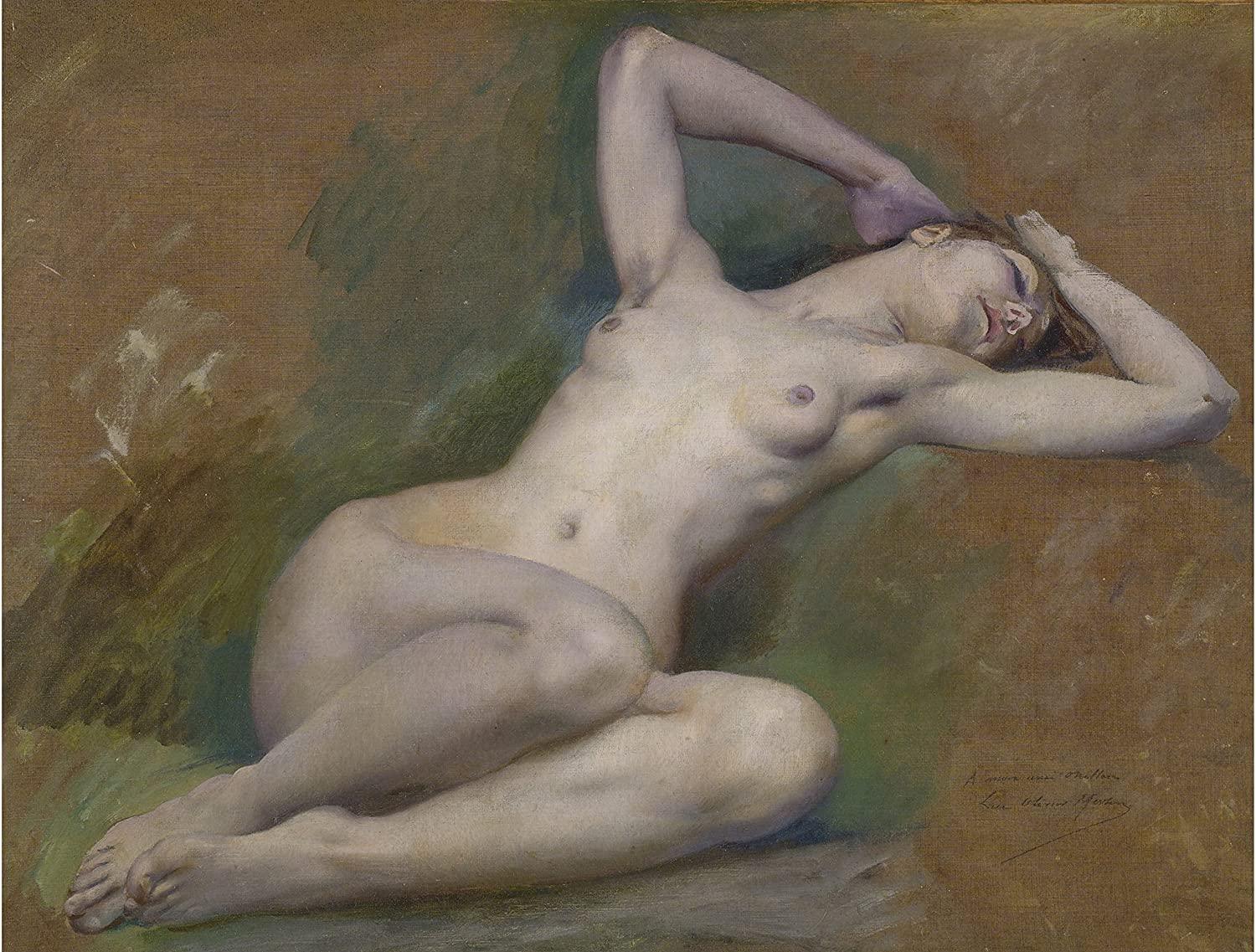 pintura Estudio Para La Figura De La Primavera En La Opera Comique - Luc-Olivier Merson