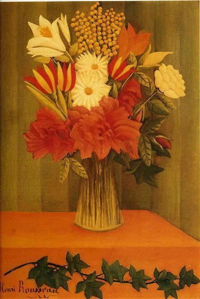 pintura Florero De Flores - Henri Rousseau