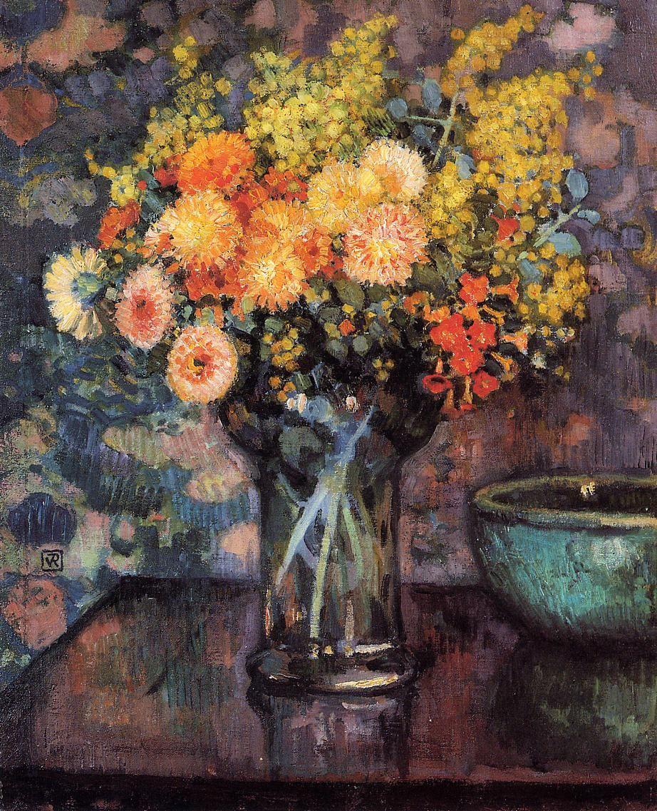 pintura Florero De Flores - Theo Van Rysselberghe