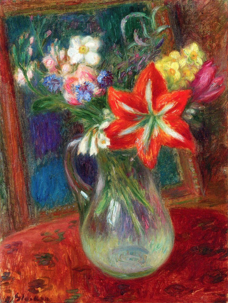 pintura Florero De Flores - William Glackens