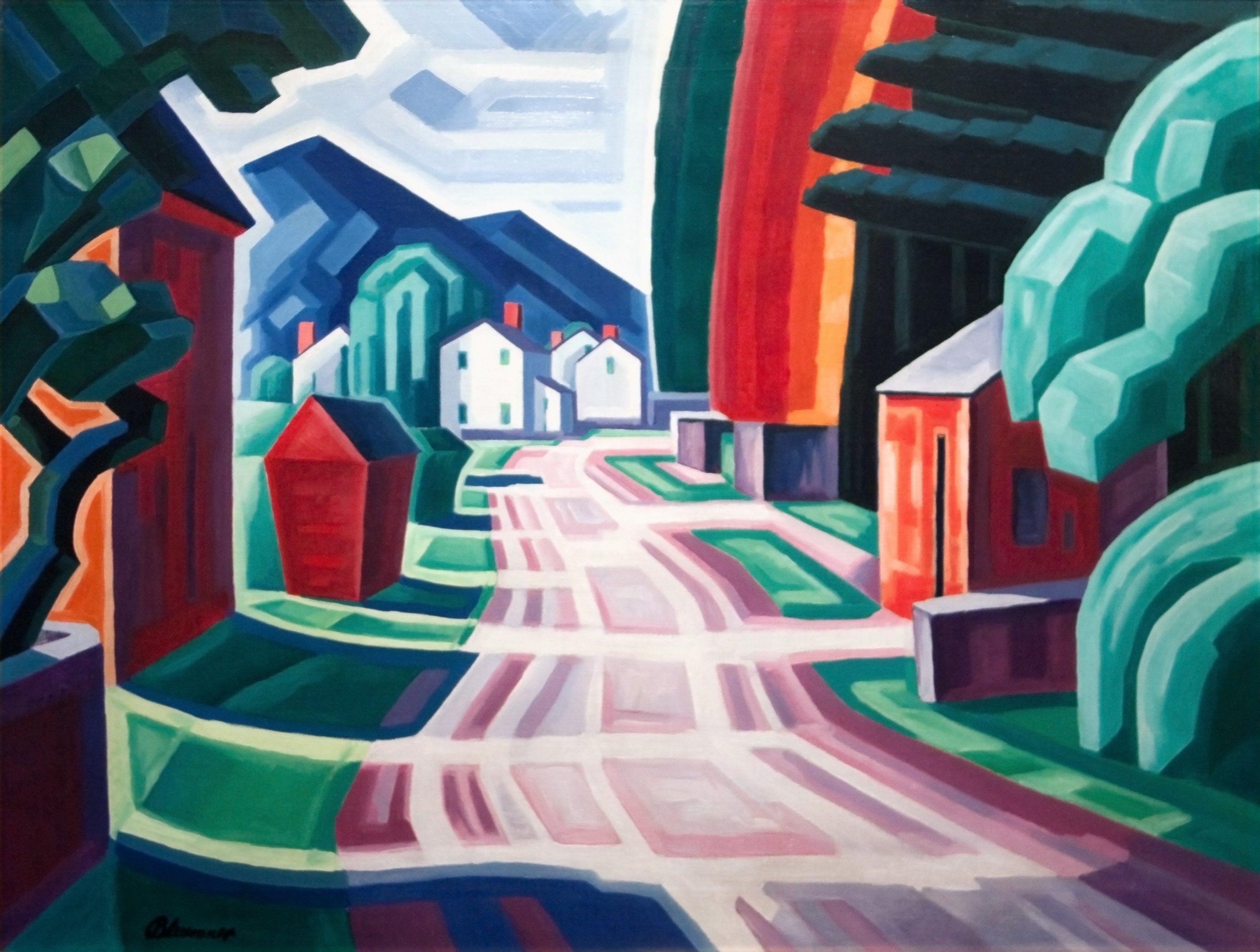 pintura Forma Y Luz, Motivo En El Oeste De Nueva Jersey - Oscar Florianus Bluemner