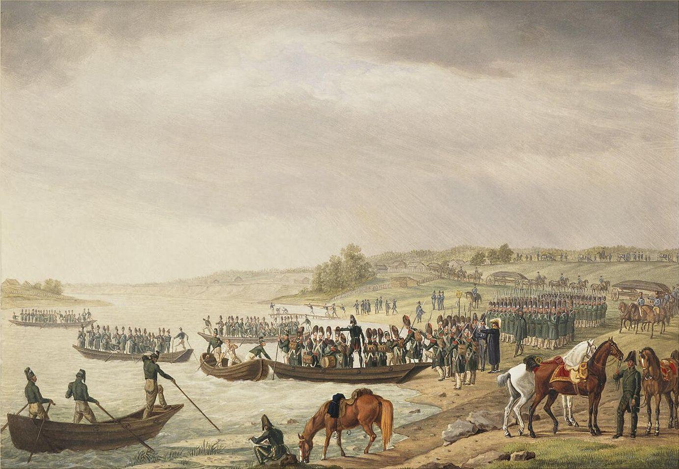pintura Fuerza Italiana De Eugene Beauharnais Cruzando El Niemen - Adam Albrecht