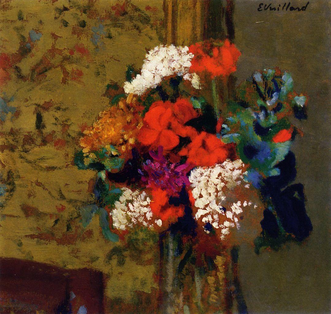 pintura Geranios Y Bolas De Nieve - Edouard Vuillard