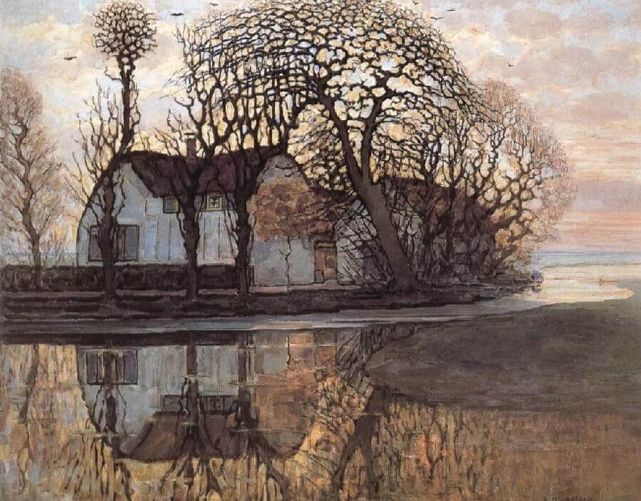 pintura Granja Cerca De Duivendrecht - Piet Mondrian