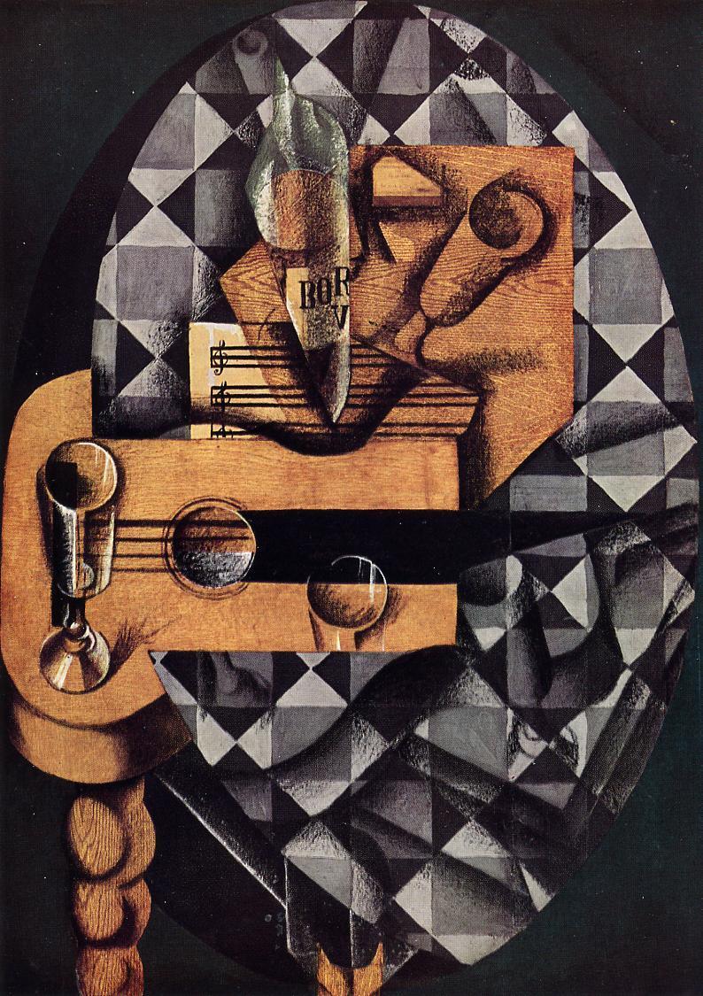 pintura Guitarra, Gafas Y Botella - Juan Gris