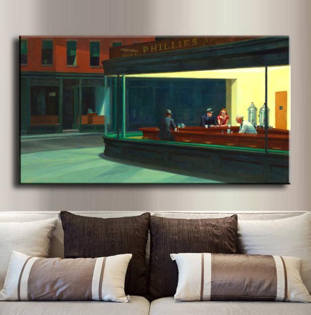 pintura Halcones Nocturnos o Los Noctámbulos (Nighthawks) - Edward Hopper
