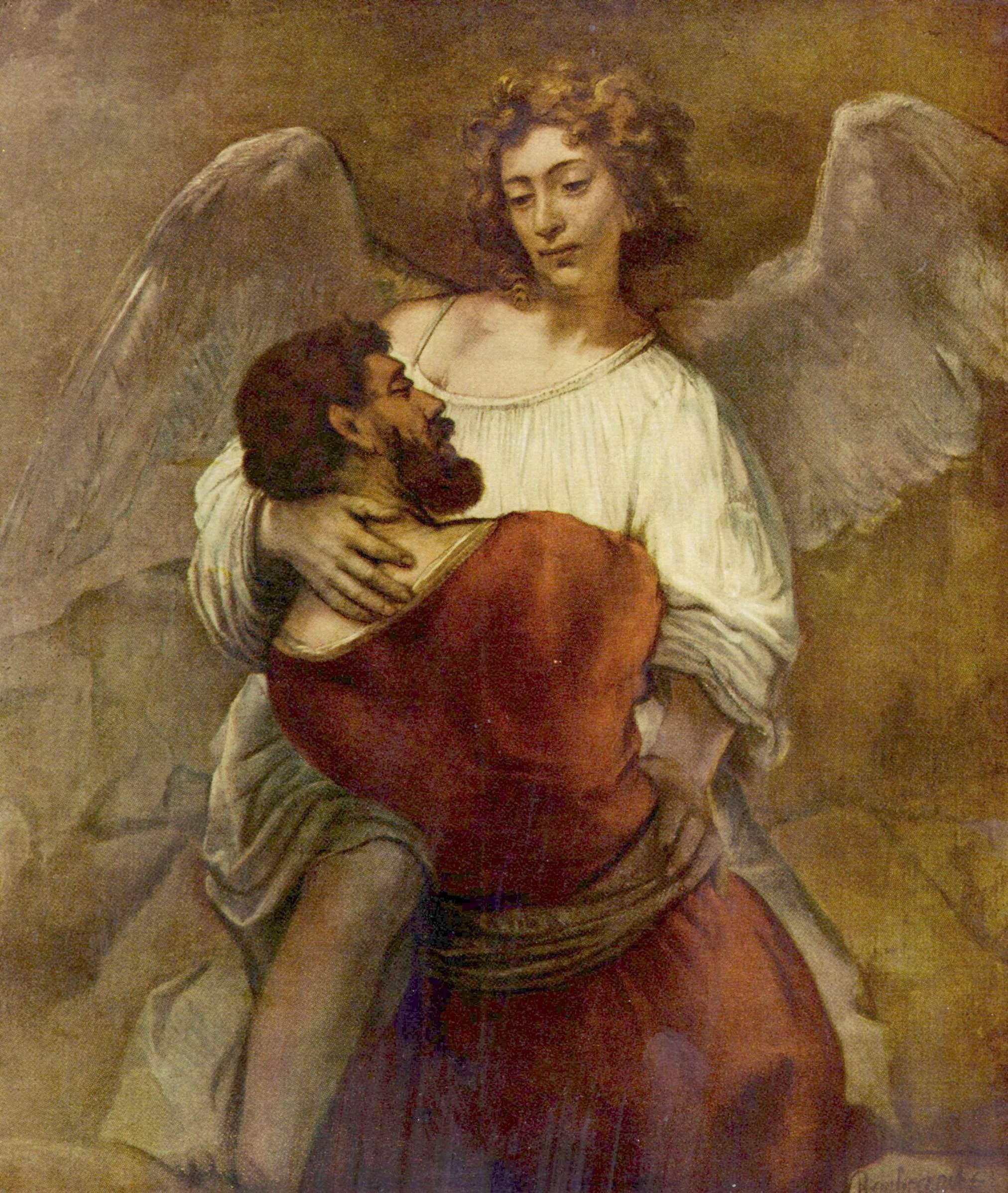 pintura Jacob Luchando Con El Ángel - Rembrandt