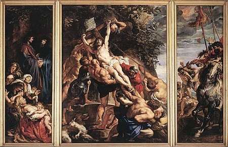 Højden af korset (centralt panel)